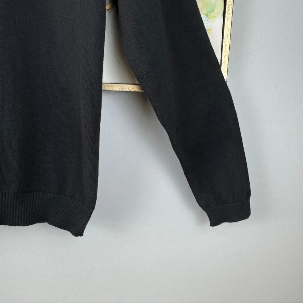 Oscar de la Renta Men’s Quarter Zip Sweater – Black - Picture 10 of 10